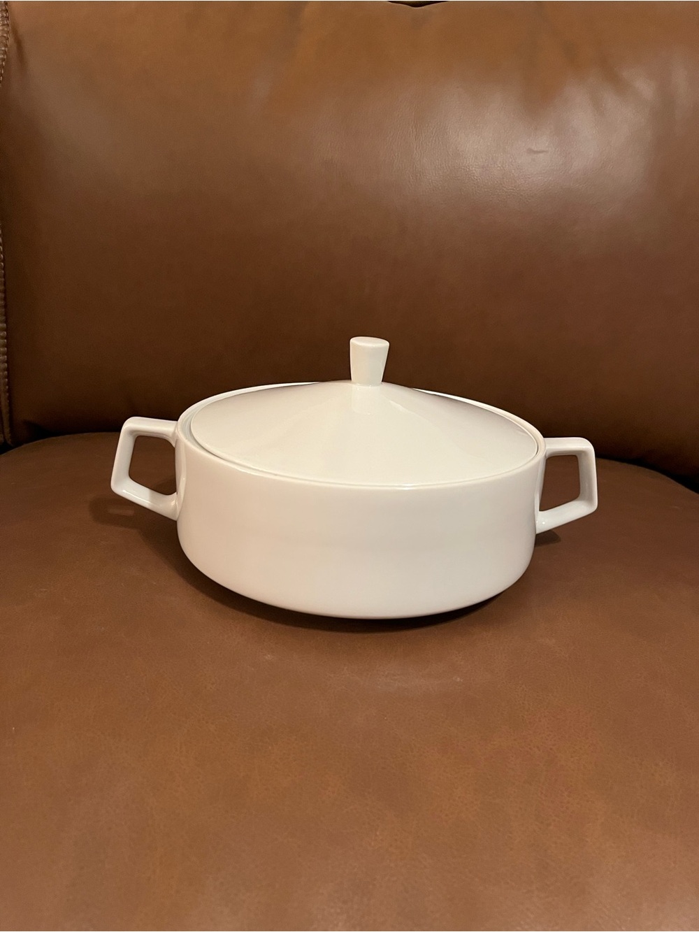 New Moon White Ceramic Covered Casserole Dish